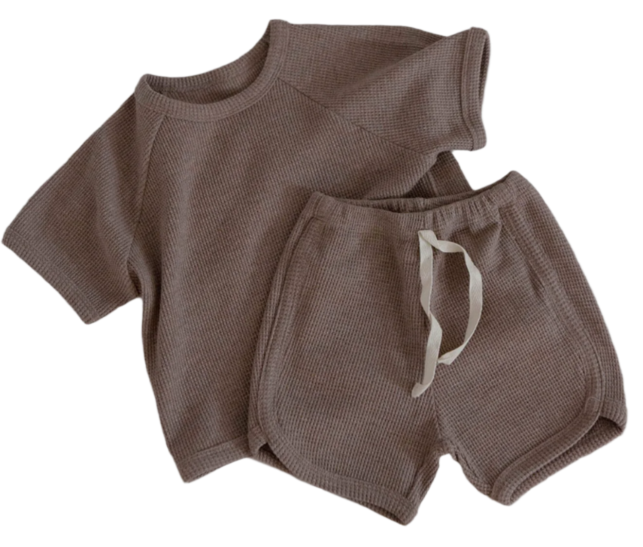Plain Waffle Short Set