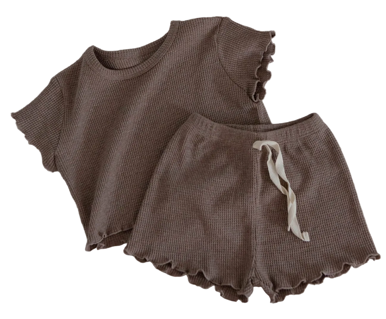 Frill Waffle Short Set
